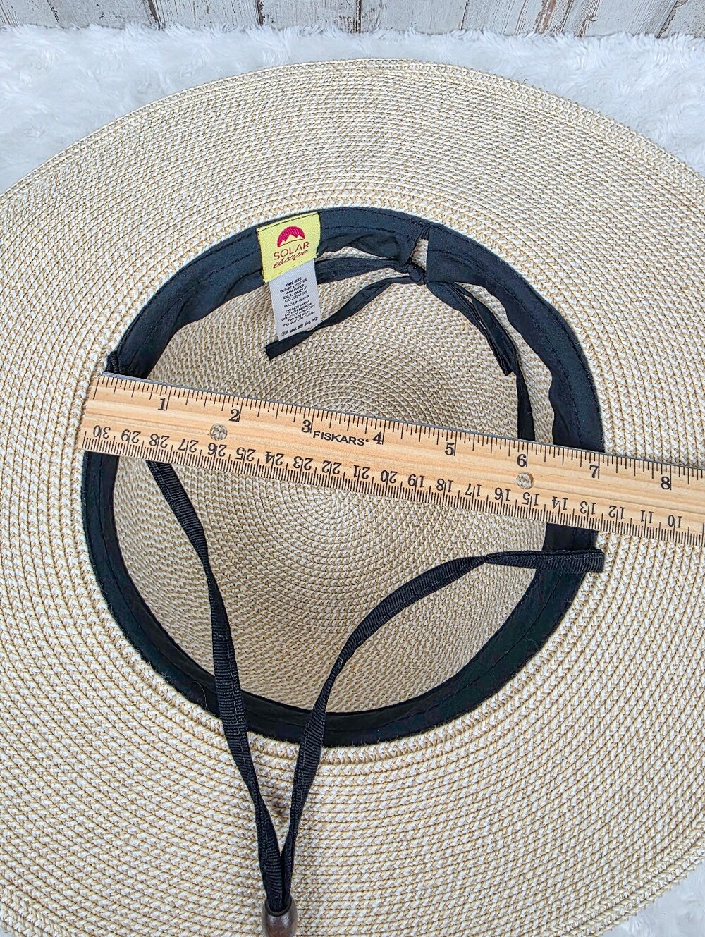 Solar Escape Straw Woven Wide Brim Sun Hat One Size - Picture 8 of 9